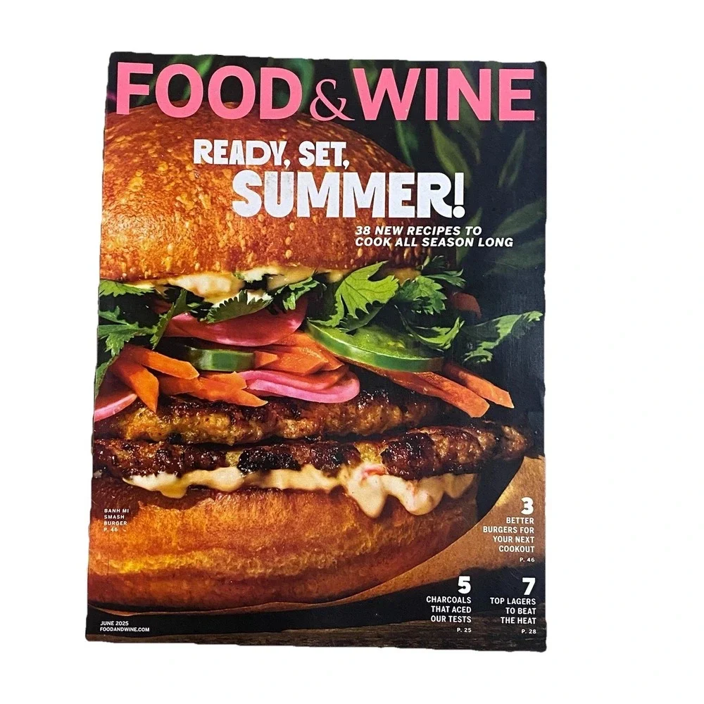 Lot of 8 Food & Wine Magazine Spring Summer 2025 Gourmet Cooking Recipe